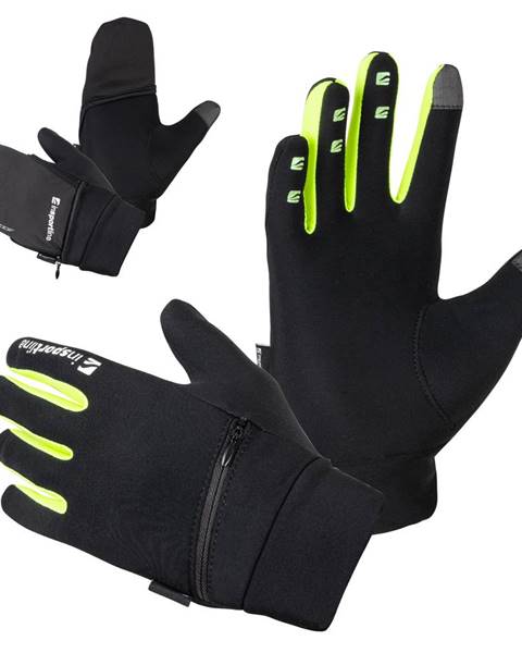 Bežecké rukavice inSPORTline Tibidabo čierna-fluo - S