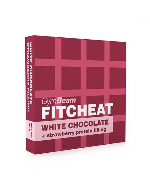 Gymbeam Fitcheat Protein Chocolate Bar 90 g biela čokoláda s jahodou