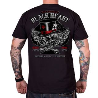 Tričko BLACK HEART Hat Skull šedá - M