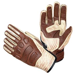 Kožené moto rukavice W-TEC Retro Gloves hnedo-béžová - S