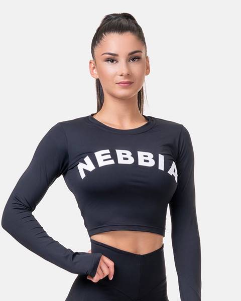 NEBBIA Dámske tričko Crop Top Sporty Hero Long Sleeves Black  XS