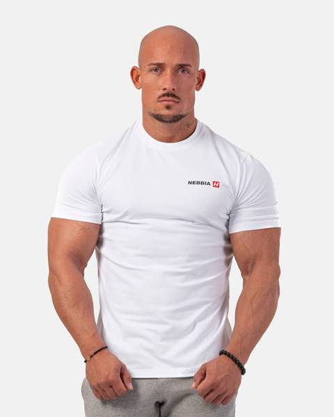 NEBBIA Pánske tričko Minimalist Logo biele  M