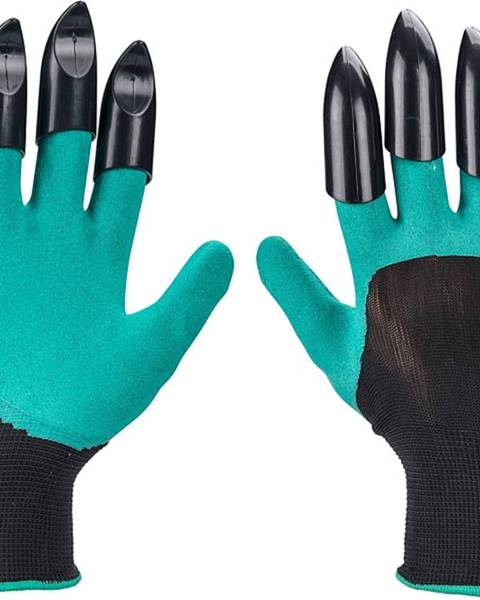 rukavice zahradní polyesterové s latexem a drápy na pravé ruce, velikost 8"