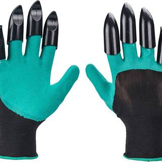 rukavice zahradní polyesterové s latexem a drápy na pravé ruce, velikost 8"