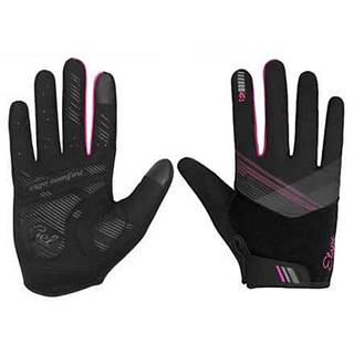 Paola+ cyklistické rukavice černá-růžová Velikost oblečení: M