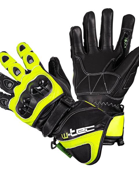 Motocyklové rukavice W-TEC Supreme EVO čierno-zelená - S