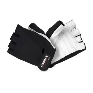 Fitness rukavice MadMax Basic bielo-čierna - S